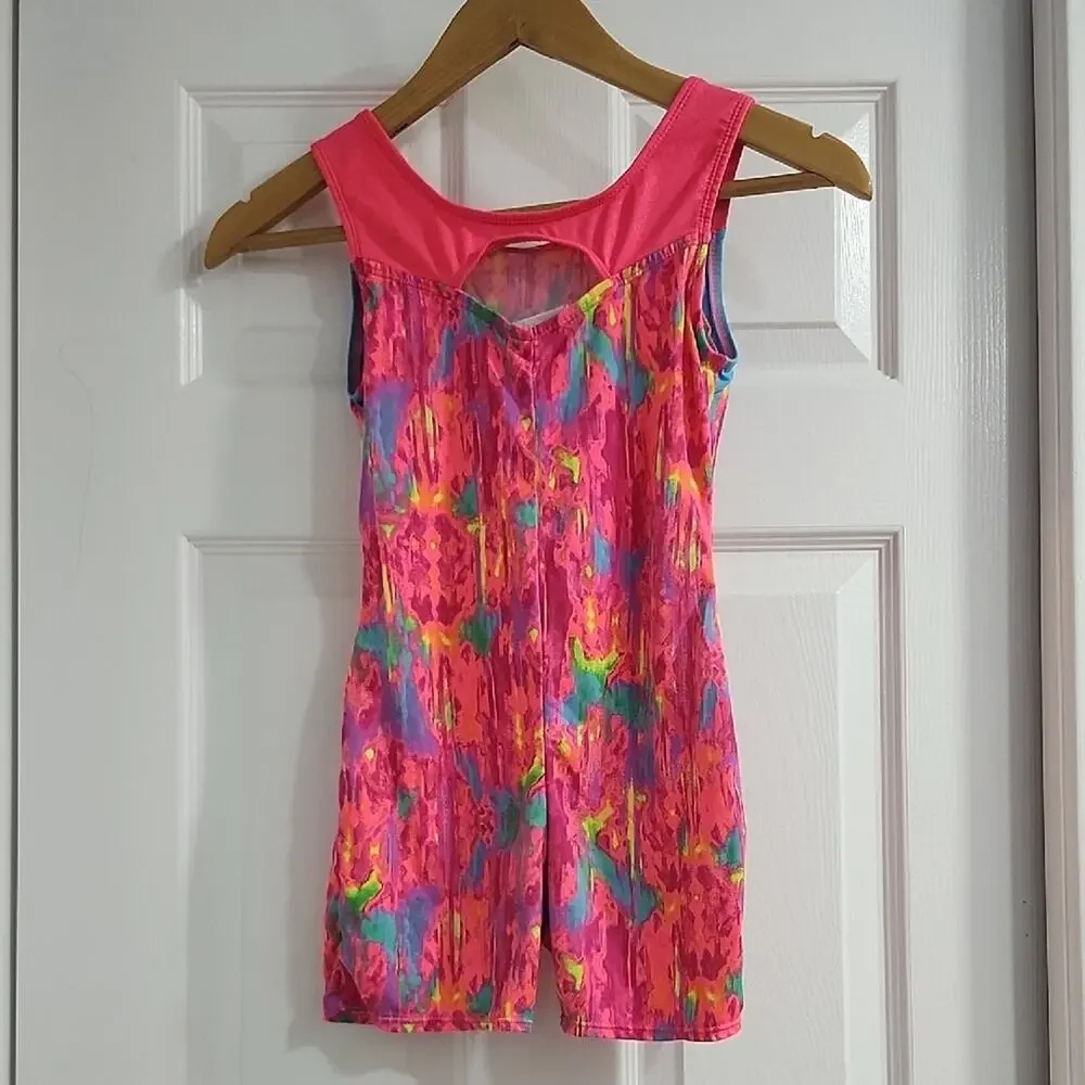 Freestyle Vibrant Pink and Blue Leotard